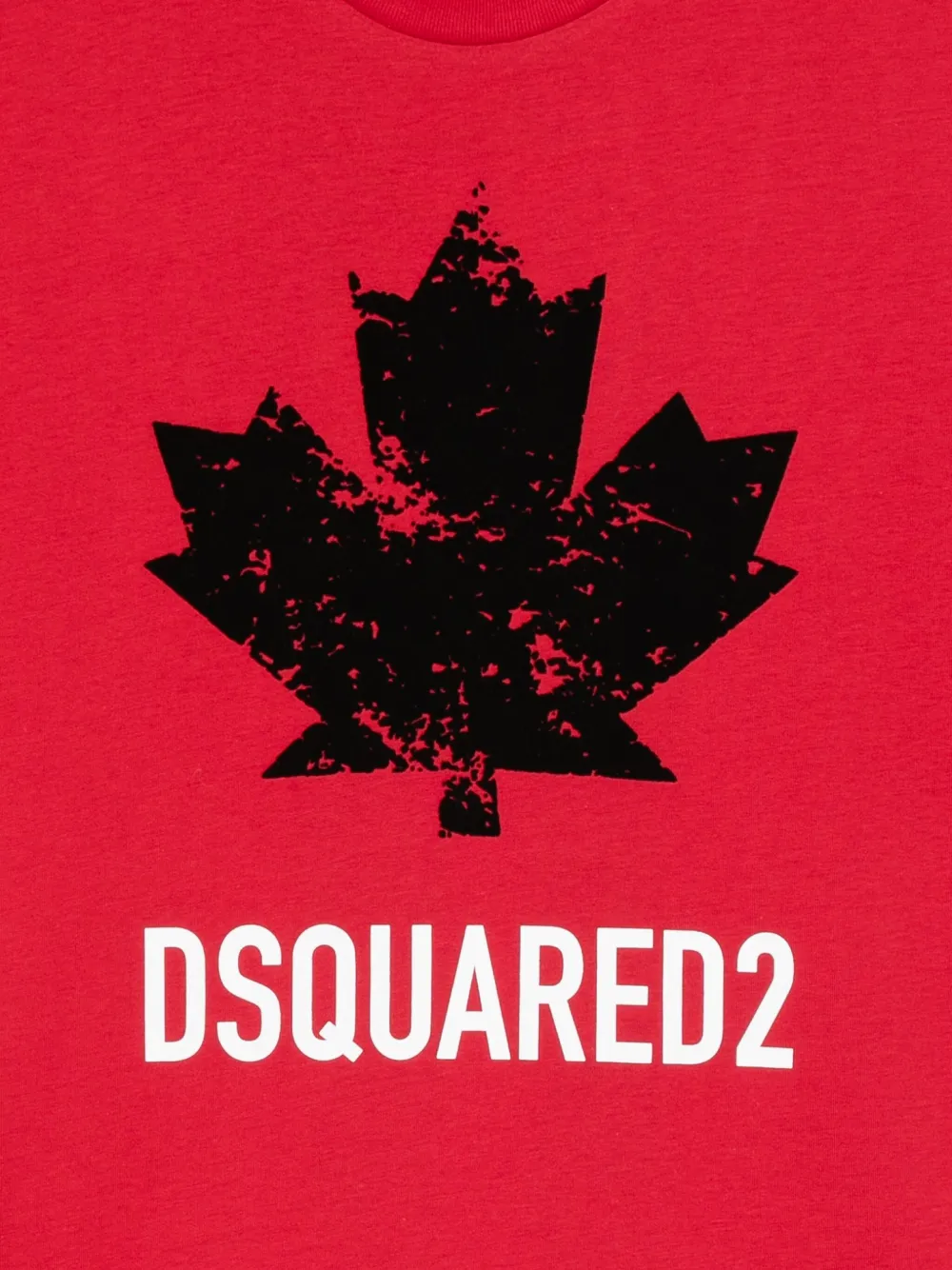 DSQUARED2 KIDS maple leaf-print T-shirt Rood