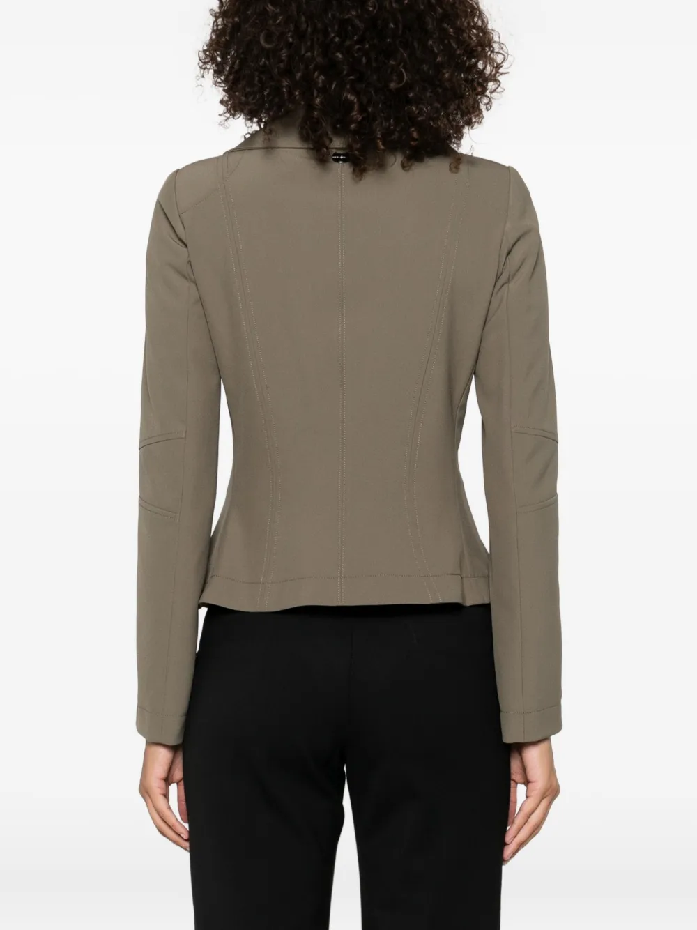 High Scrunch Folded-collar Button Jacket In Green