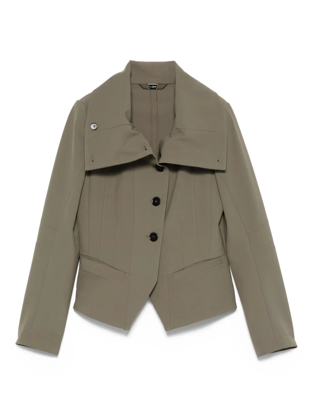 Scrunch folded-collar button jacket