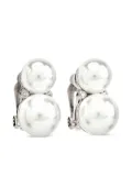Kenneth Jay Lane Double Cultura Pearl clip-on earrings - Silver