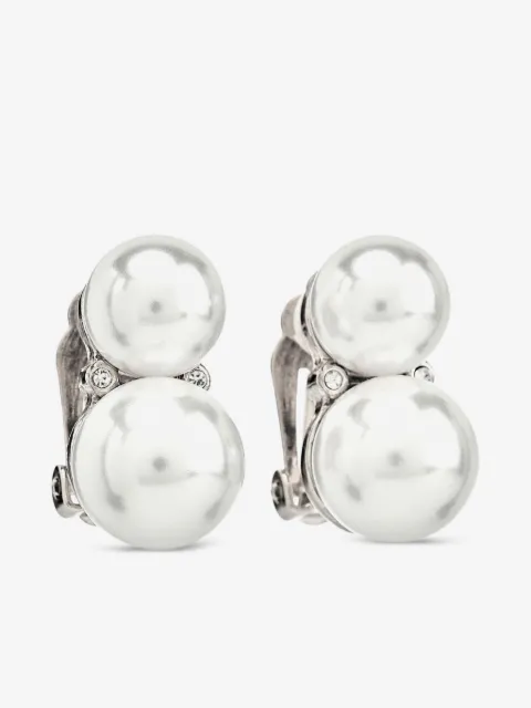 Kenneth Jay Lane Double Cultura Pearl clip-on earrings