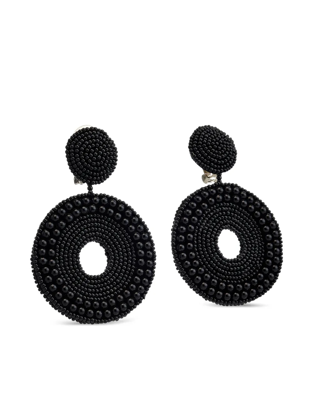 Kenneth Jay Lane beaded round-shape earrings | Black | Image 1