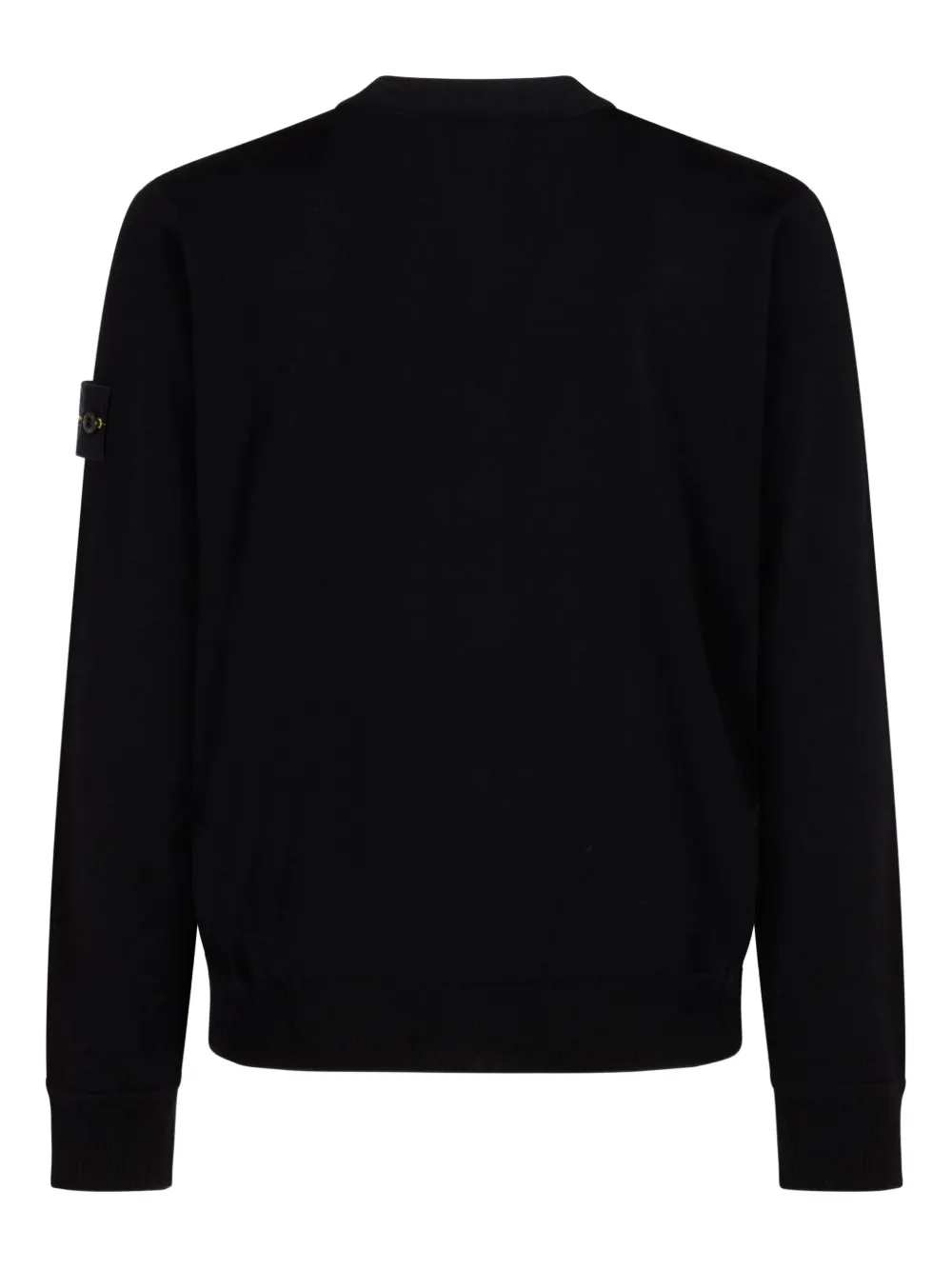 Stone Island logo-patch buttoned cardigan Zwart