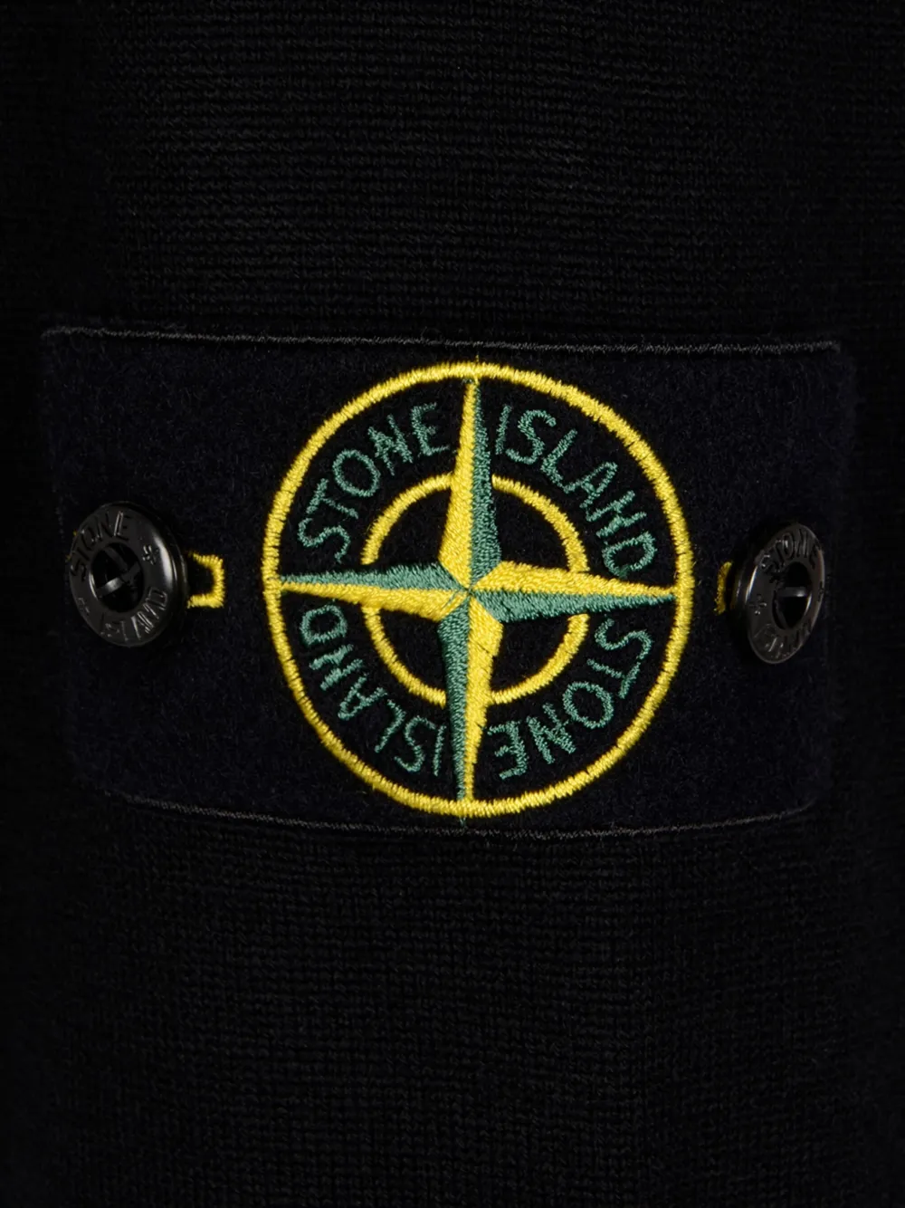 Stone Island logo-patch buttoned cardigan Zwart