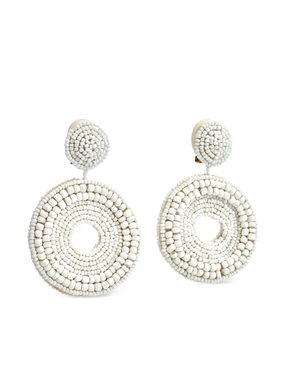 Kenneth Jay Lane beaded round-shape earrings | White | Image 1