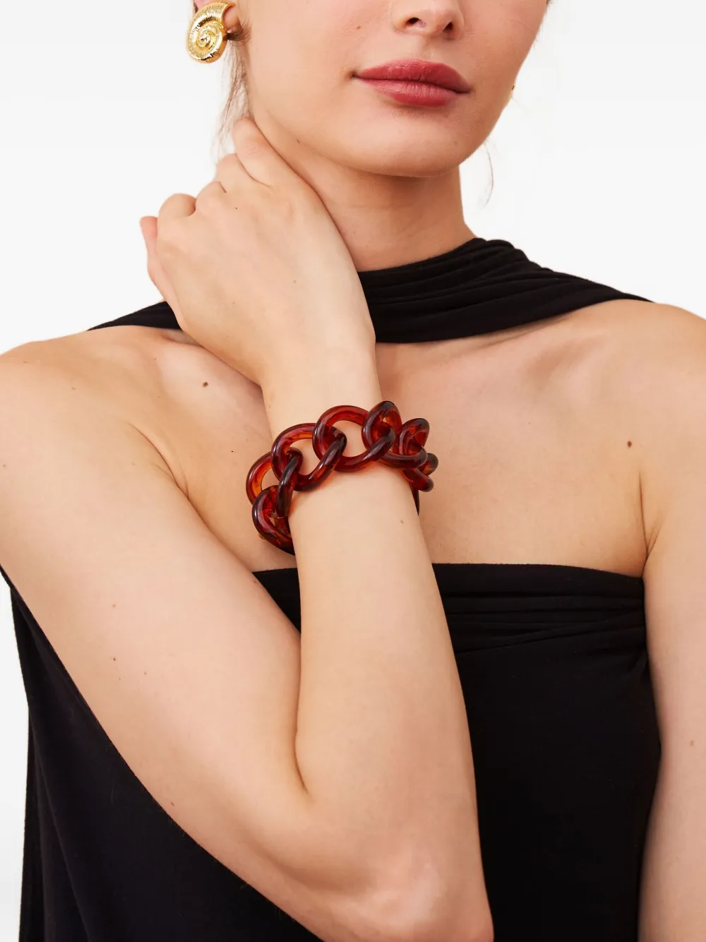 Kenneth Jay Lane Schakelarmband met schildpadschild design - Goud