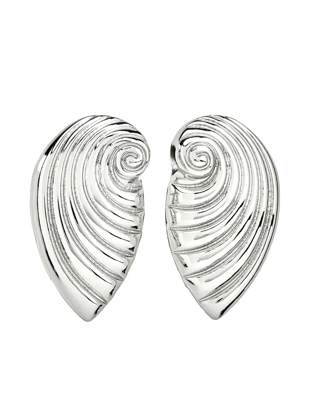 Kenneth Jay Lane seashell earrings - Argento