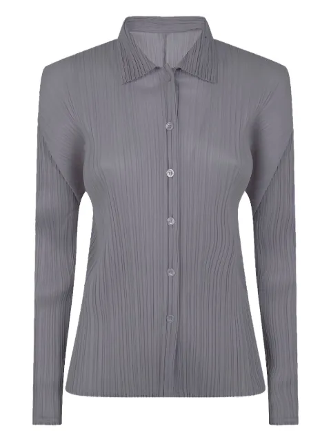 Pleats Please Issey Miyake pleated button-fastening shirt