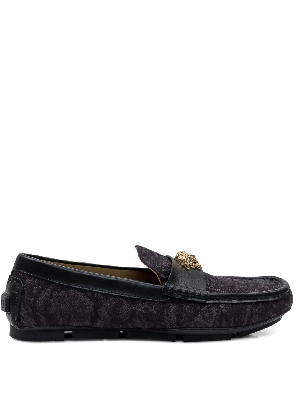 Versace patterned loafers Black