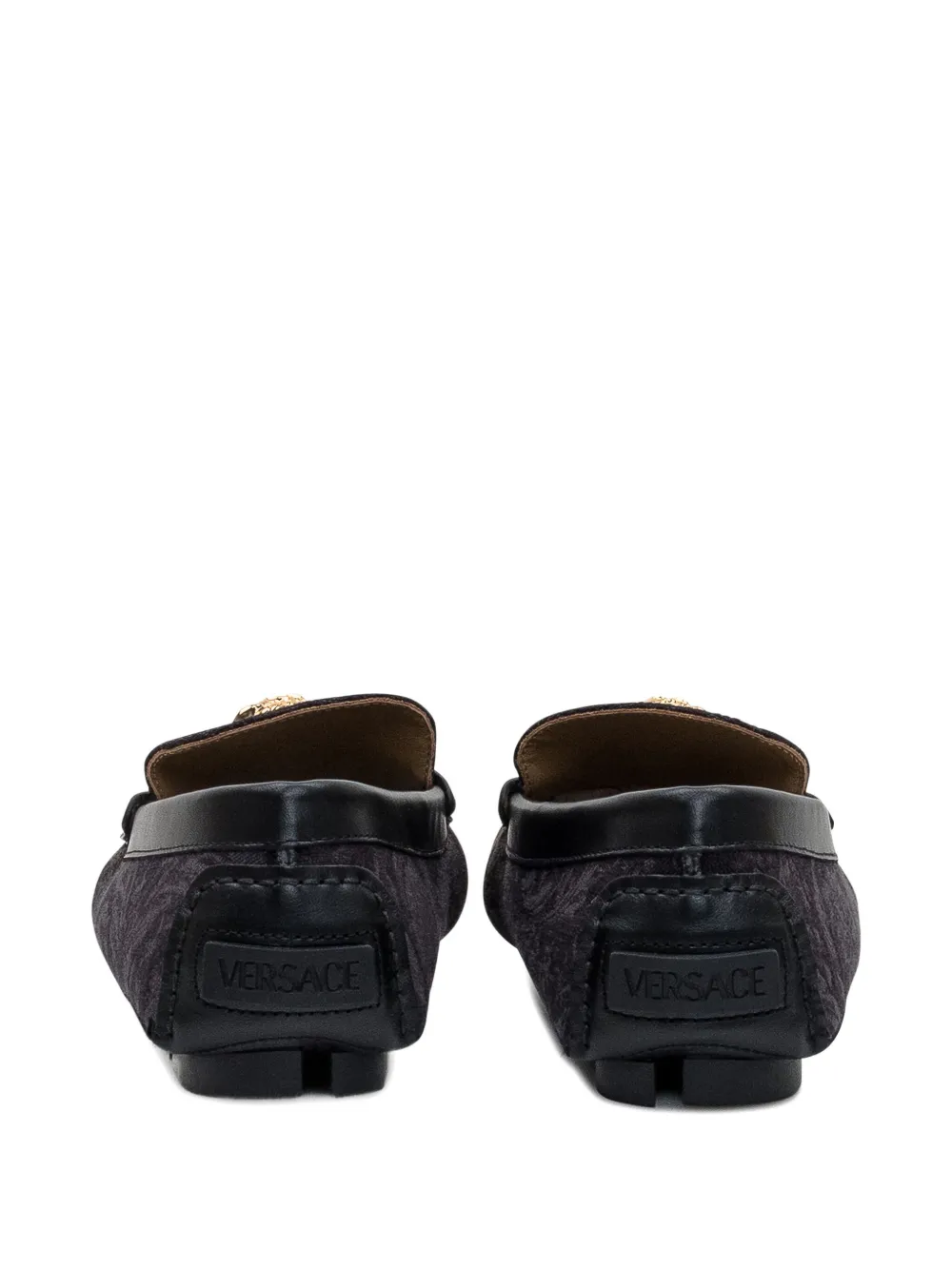 Versace patterned loafers Black
