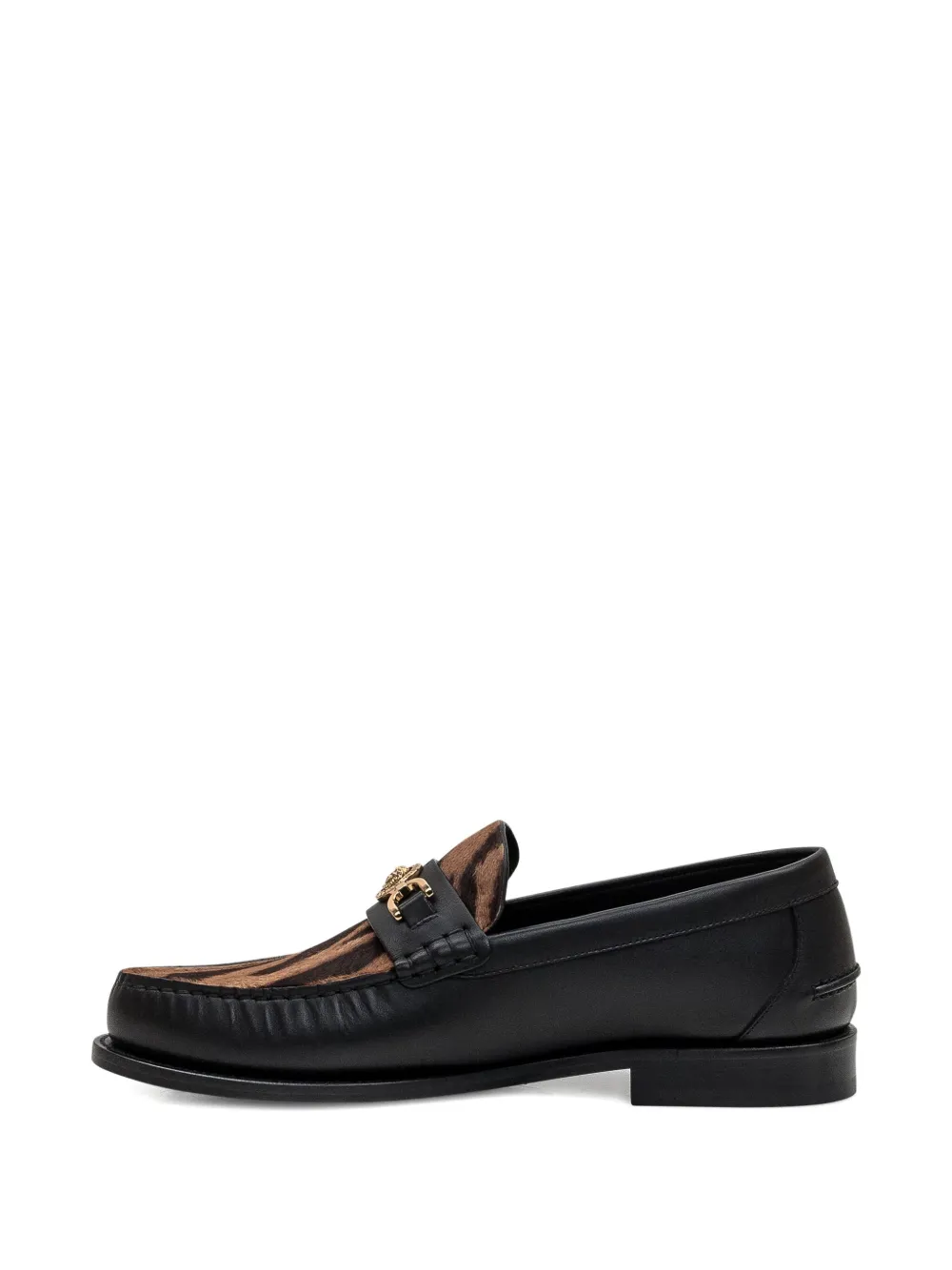 Versace panelled leather loafers Black