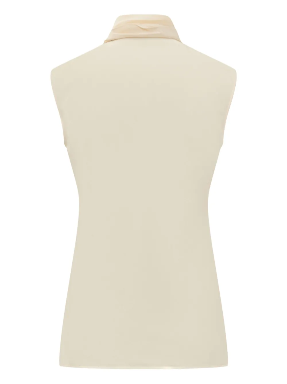 Alberta Ferretti neck-tie sleeveless shirt Beige