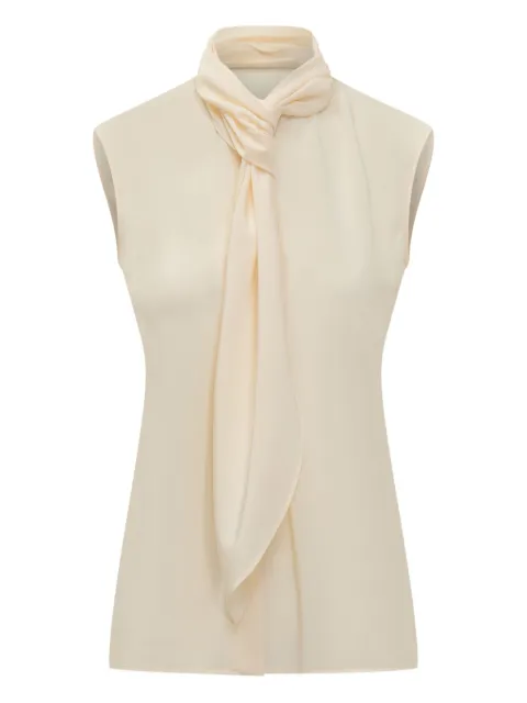 Alberta Ferretti neck-tie sleeveless shirt