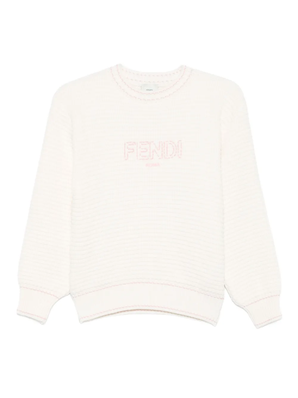 Fendi Kids embroidered-logo sweater - Bianco