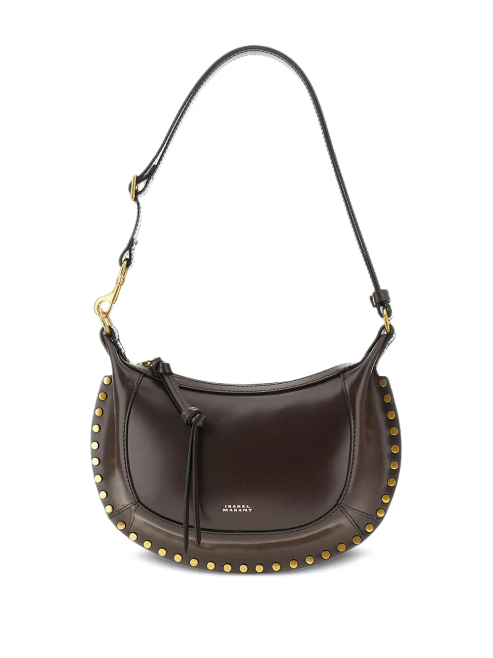 ISABEL MARANT Oskan Moon studded shoulder bag Bruin
