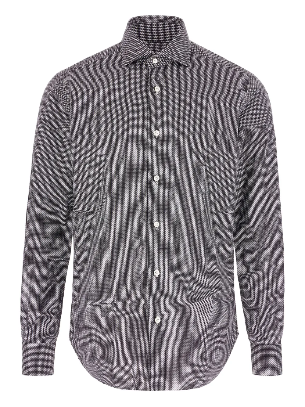 Barba micro-dot print shirt | Blue | Image 1