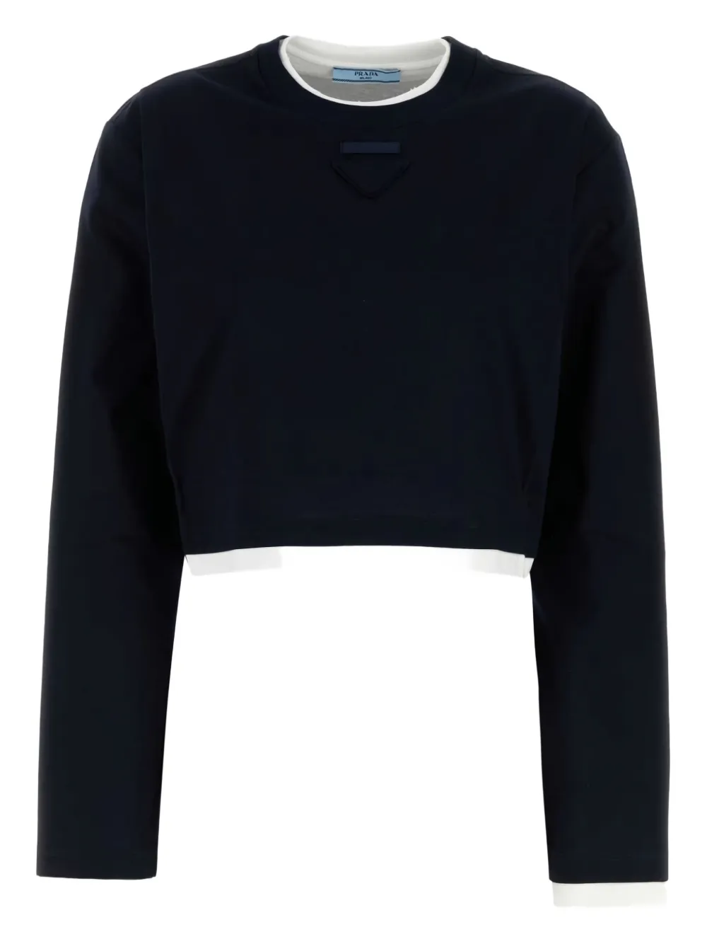 Prada Katoenen cropped T-shirt Blauw