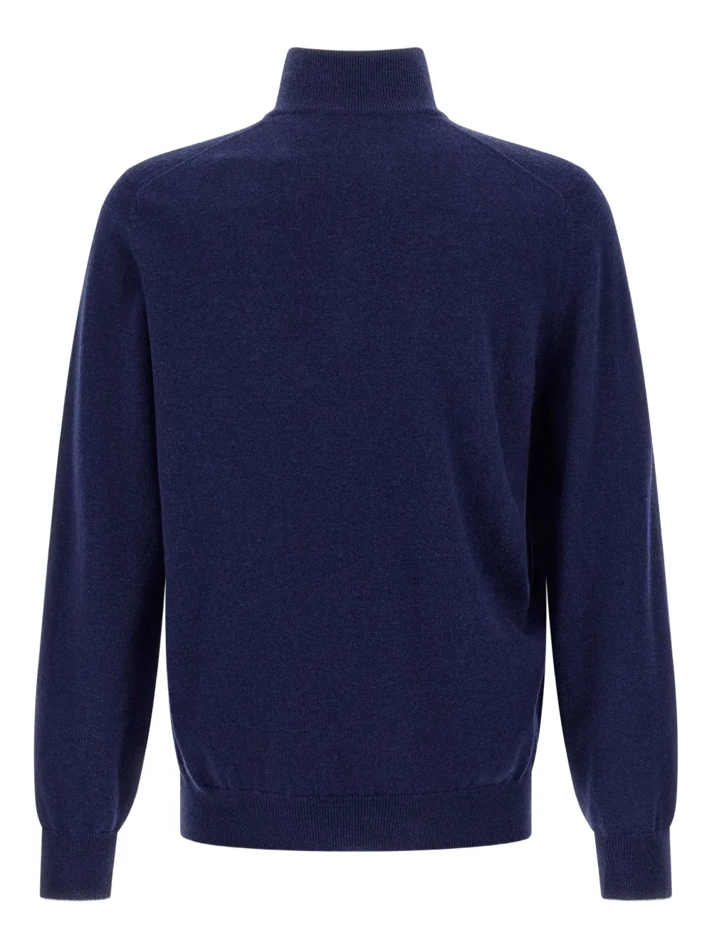 Brunello Cucinelli turtleneck half-zip sweater Blauw