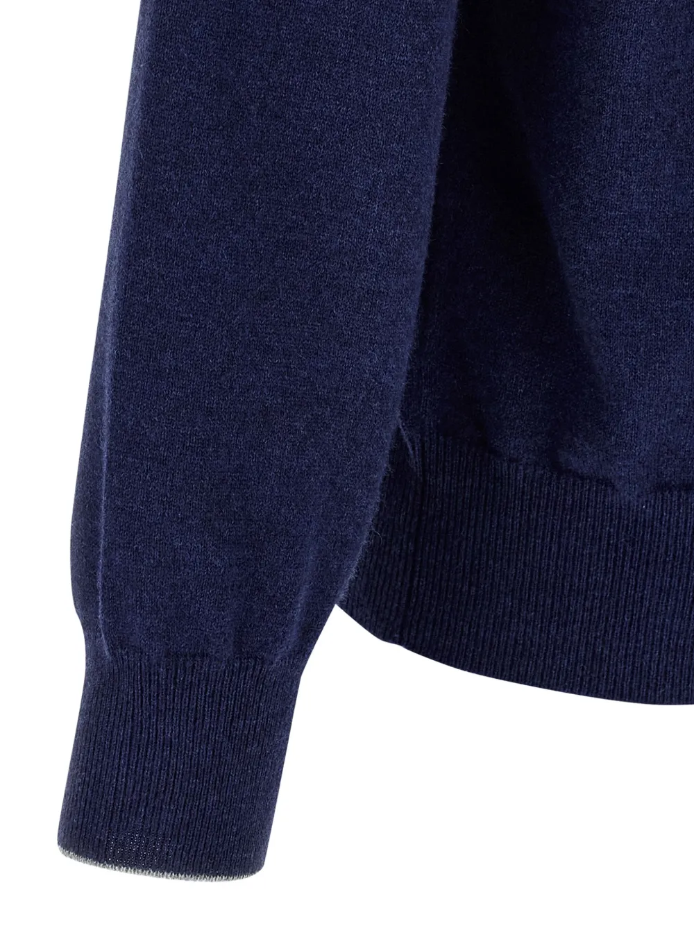 Brunello Cucinelli turtleneck half-zip sweater Blauw