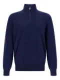 Brunello Cucinelli turtleneck half-zip sweater - Blue