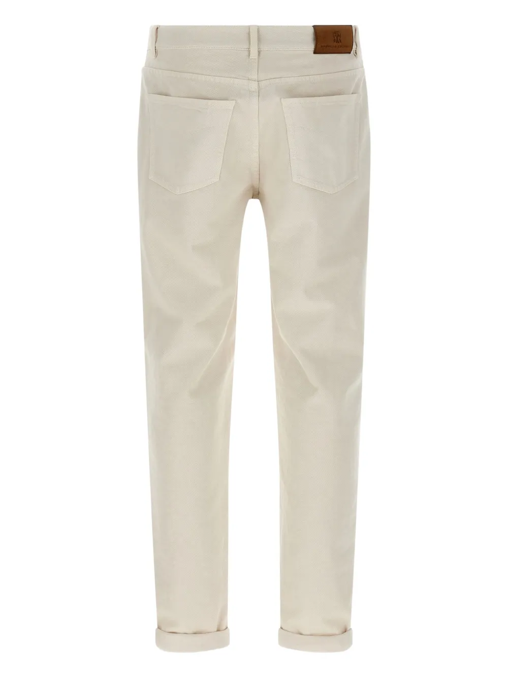 Brunello Cucinelli logo-patch jeans C7007 BEIGE