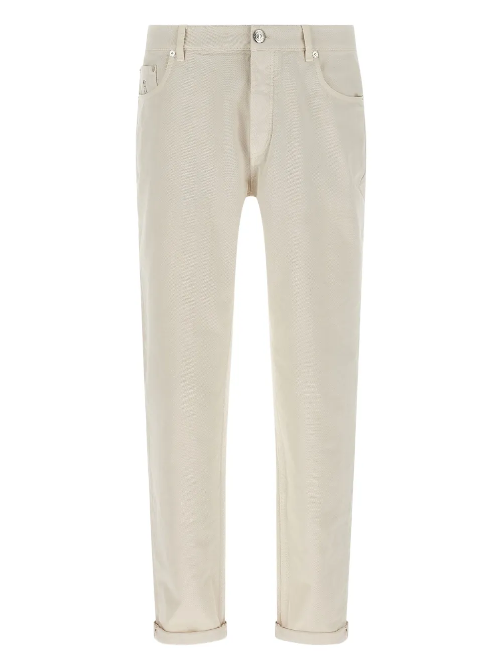 Brunello Cucinelli logo-patch jeans C7007 BEIGE