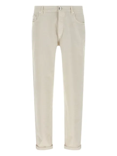 Brunello Cucinelli jean à patch logo