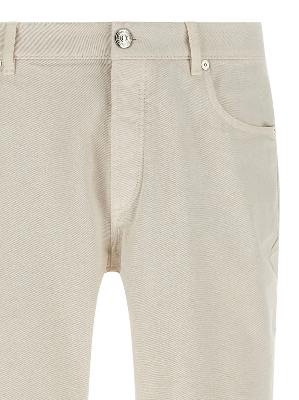 Brunello Cucinelli logo-patch jeans C7007 BEIGE