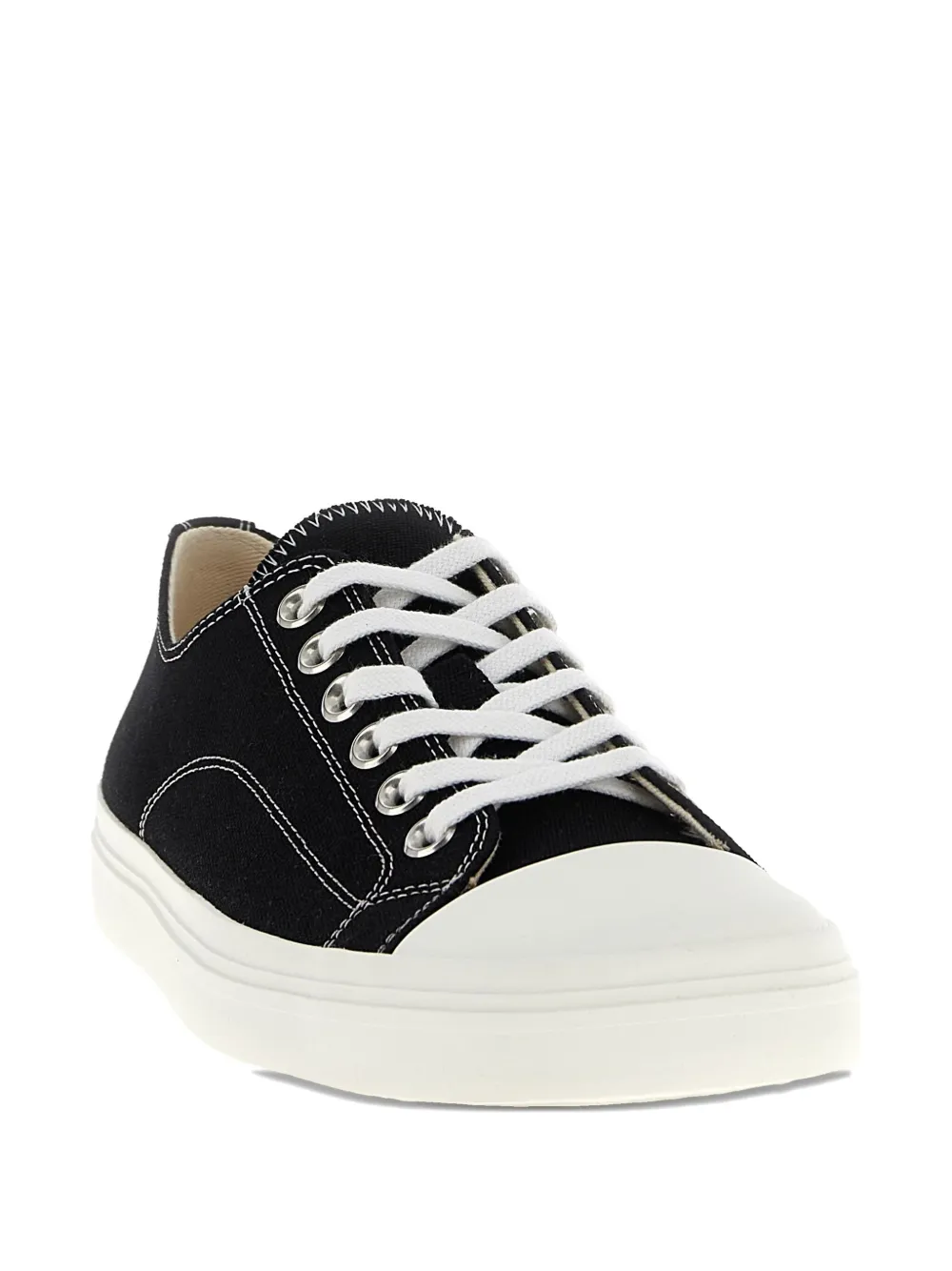 Moschino Edge contrast-stitch canvas trainers Black