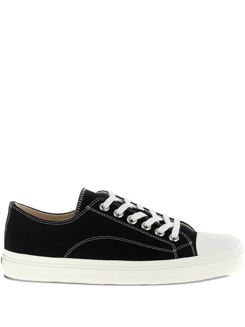 Moschino Edge contrast-stitch canvas trainers Black