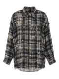 R13 frayed plaid shirt - Black