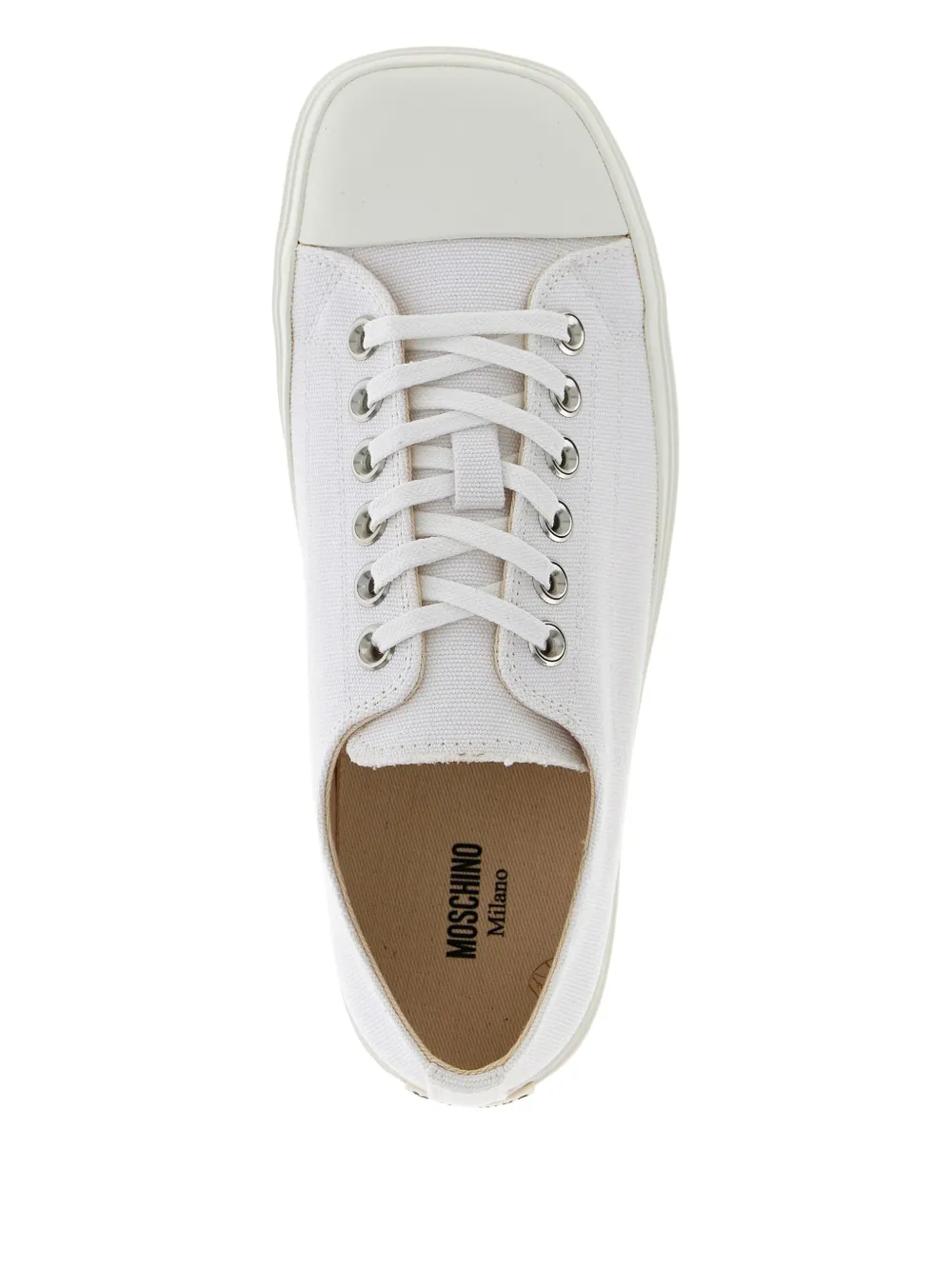 Moschino Edge square-toe canvas sneakers White