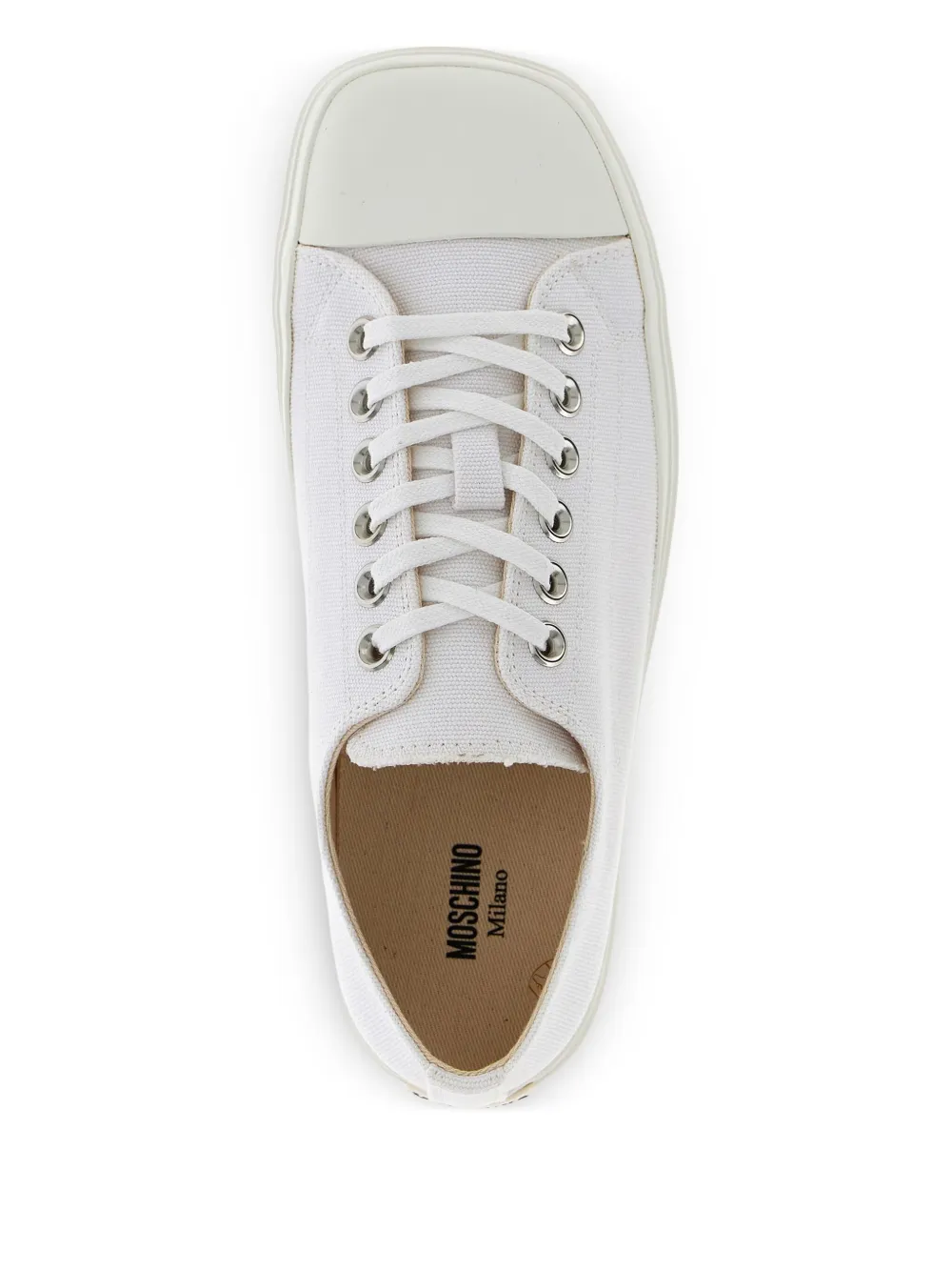 Moschino Edge square-toe canvas sneakers White