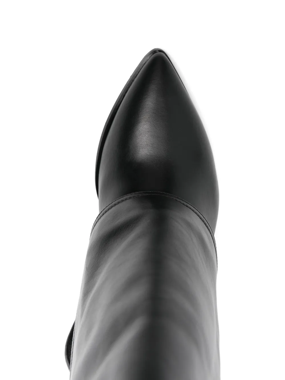 Gisel Moire 90mm foldover leather ankle boots Black