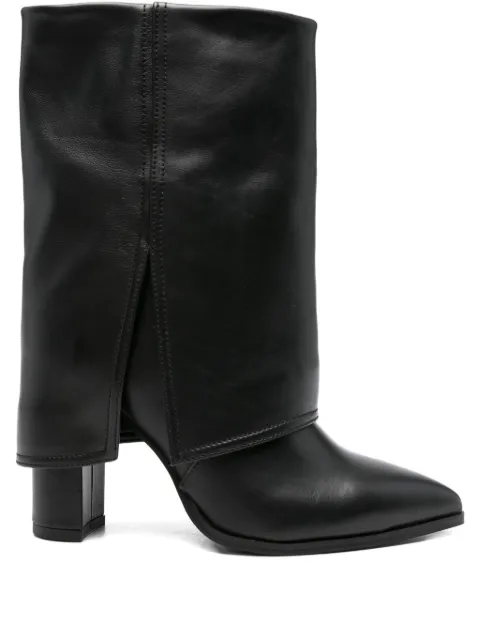 Gisel Moire 90mm foldover leather ankle boots