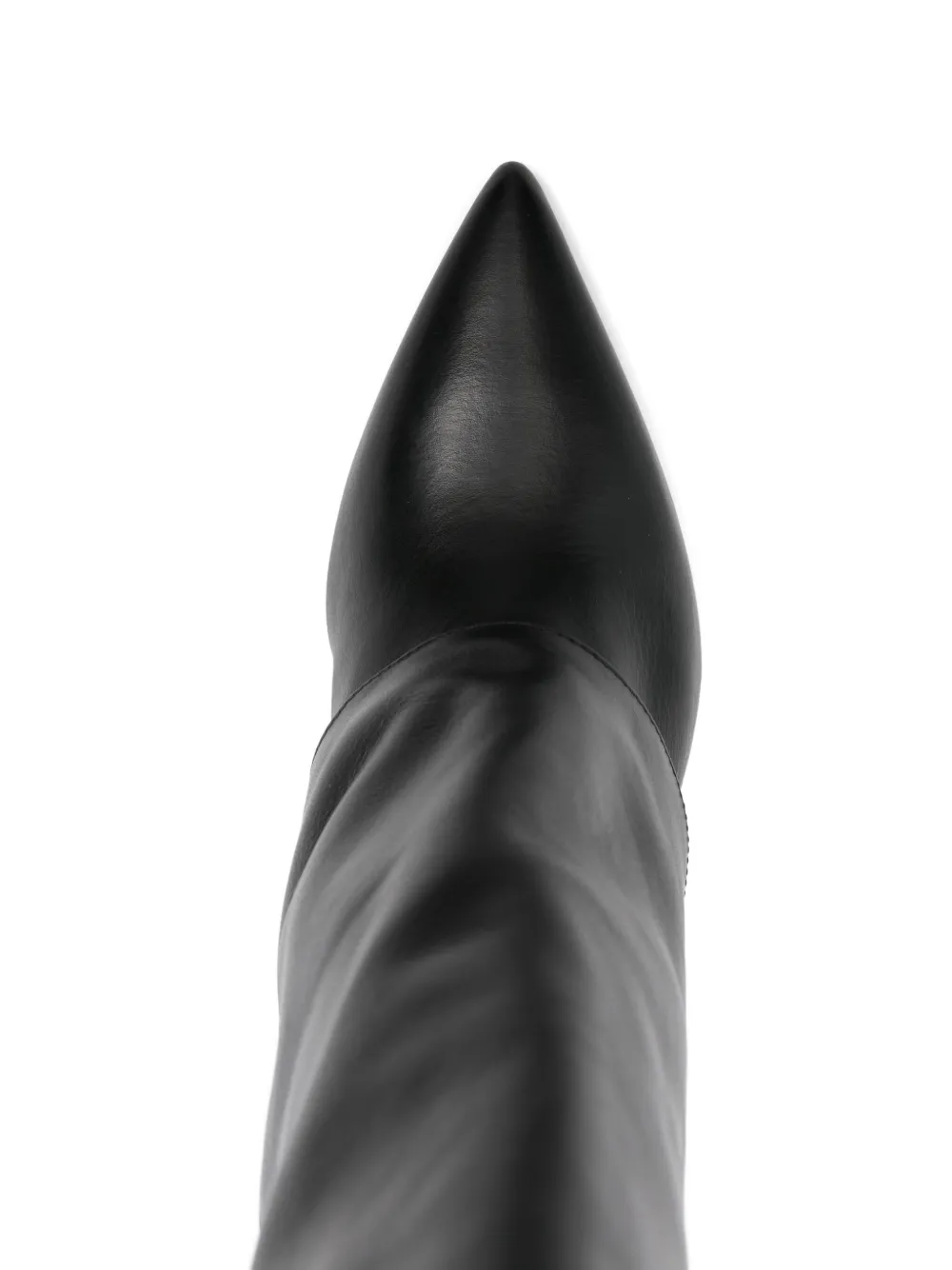 Gisel Moire 90mm Emily pointed-toe knee-high boots Black