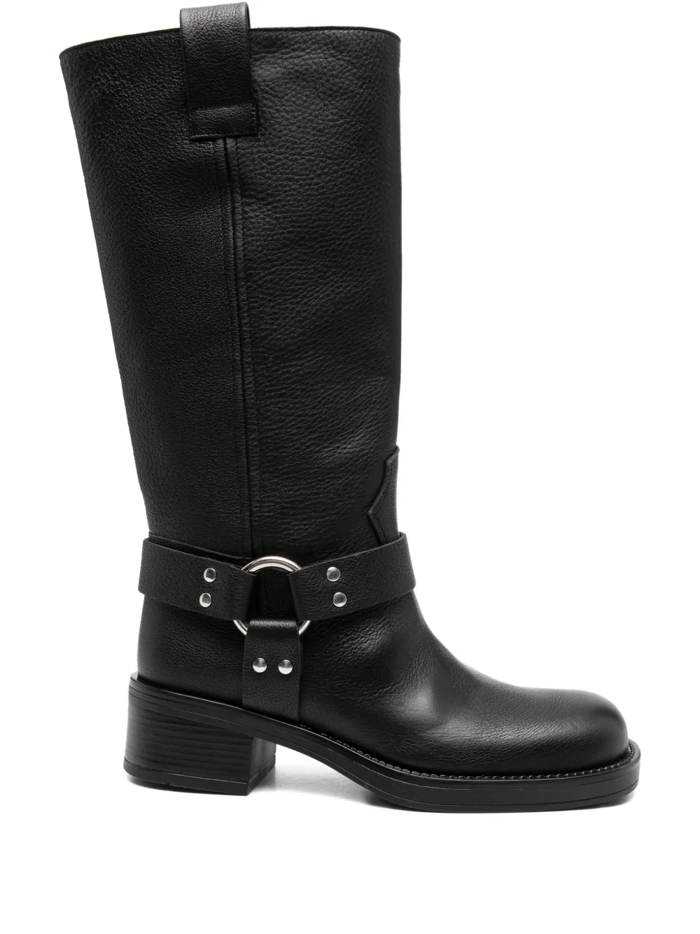 Gisel Moire 45mm Blackpool ring-buckle leather boots