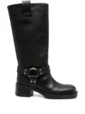 Gisel Moire 45mm Blackpool ring-buckle leather boots