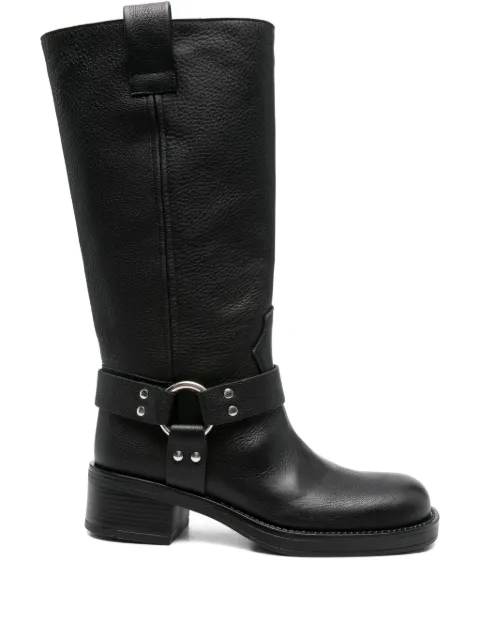 Gisel Moire 45mm Blackpool ring-buckle leather boots