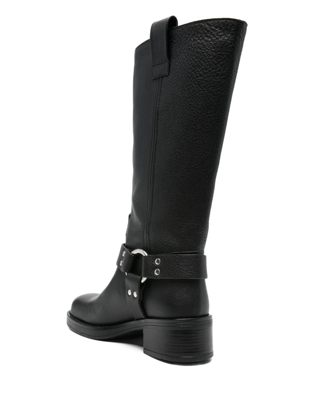 Gisel Moire 45mm Blackpool ring-buckle leather boots