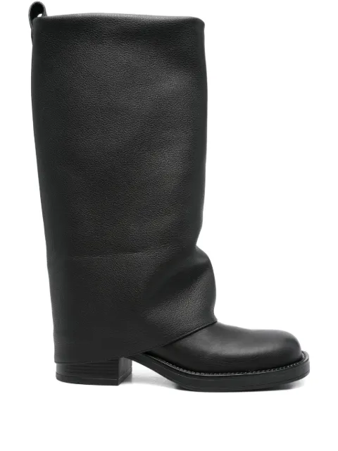 Gisel Moire 40mm Manchester slouchy leather biker boots