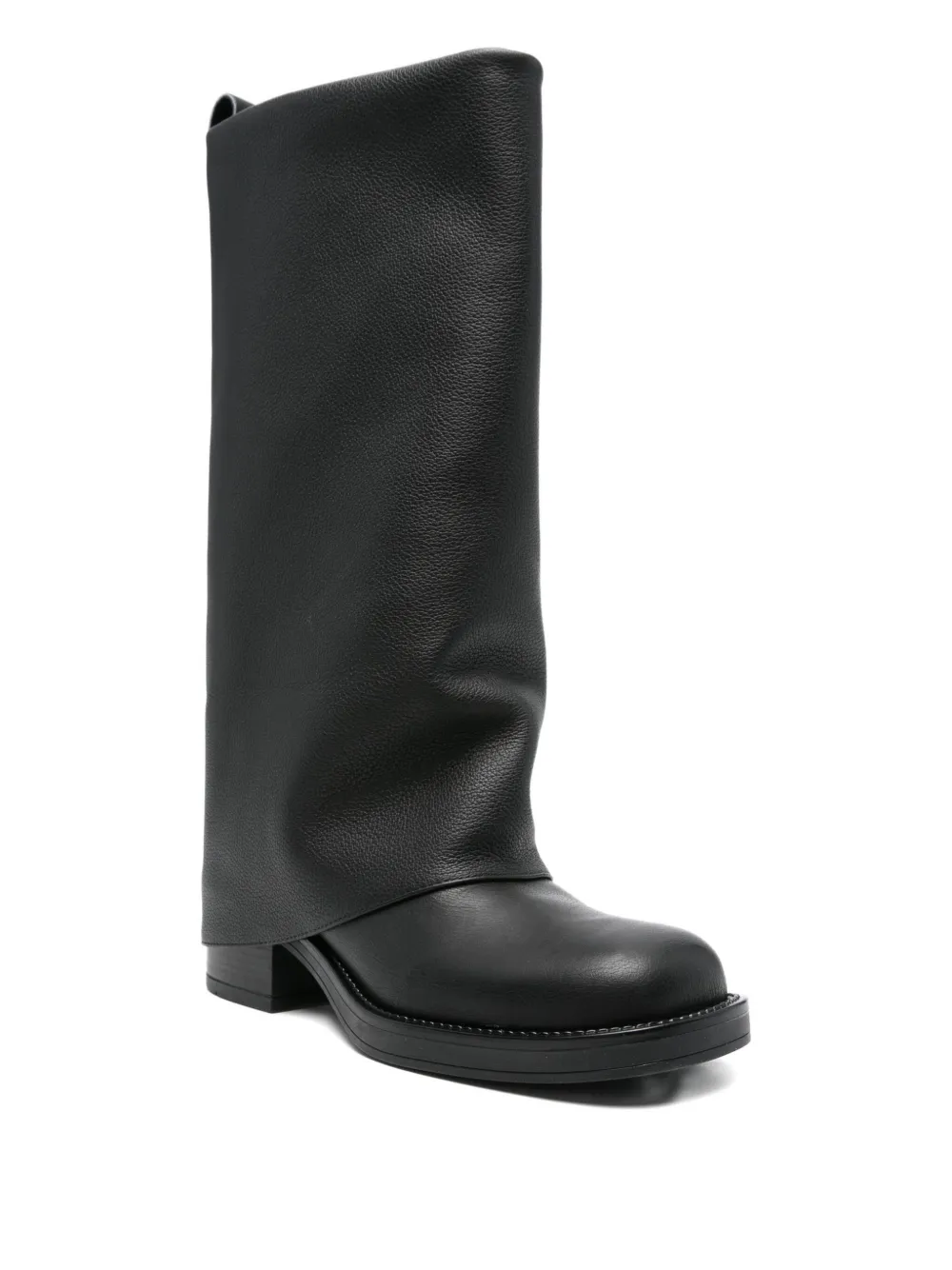 Gisel Moire 40mm Manchester slouchy leather biker boots | Biker Boots | Image 2
