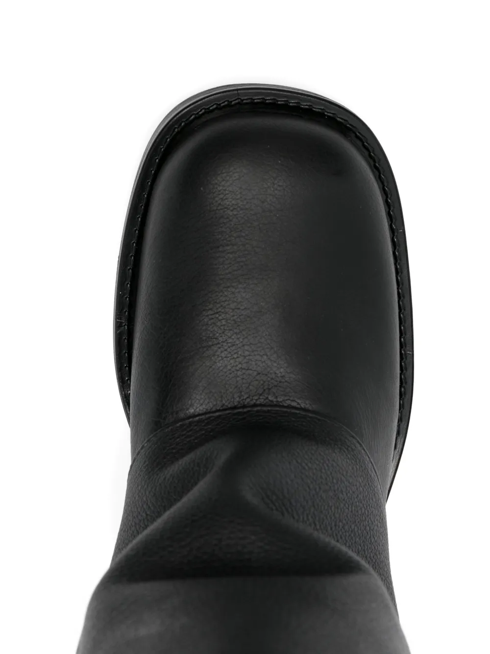 Gisel Moire 40mm Manchester slouchy leather biker boots Black