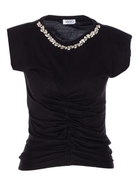 LIU JO crystal-embellished ruched T-shirt