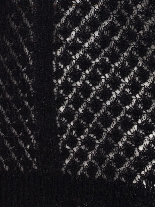 TWINSET boat-neck Perforated Pullover | Black | FARFETCH CA