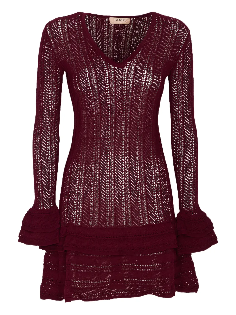TWINSET v-neck knitted dress Rood