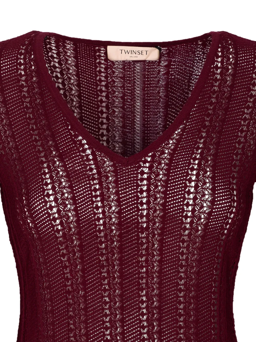 TWINSET v-neck knitted dress Rood