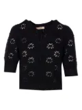 TWINSET open-knit V-neck cardigan - Black