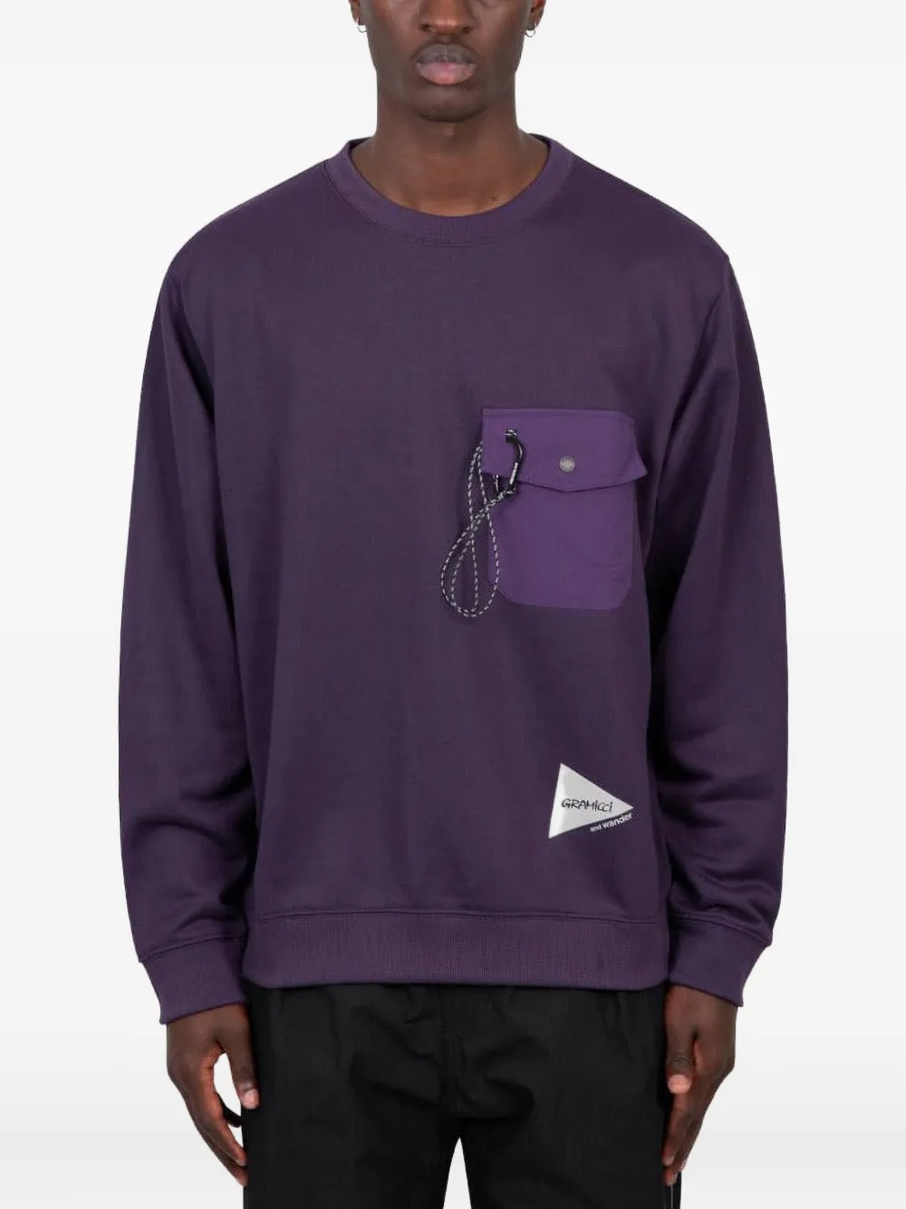 Gramicci x And Wander crewneck pocket sweatshirt - パープル Gramicci x And Wander crewneck pocket sweatshirt - パープル
