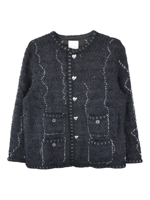 Readymade tweed heart-button jacket